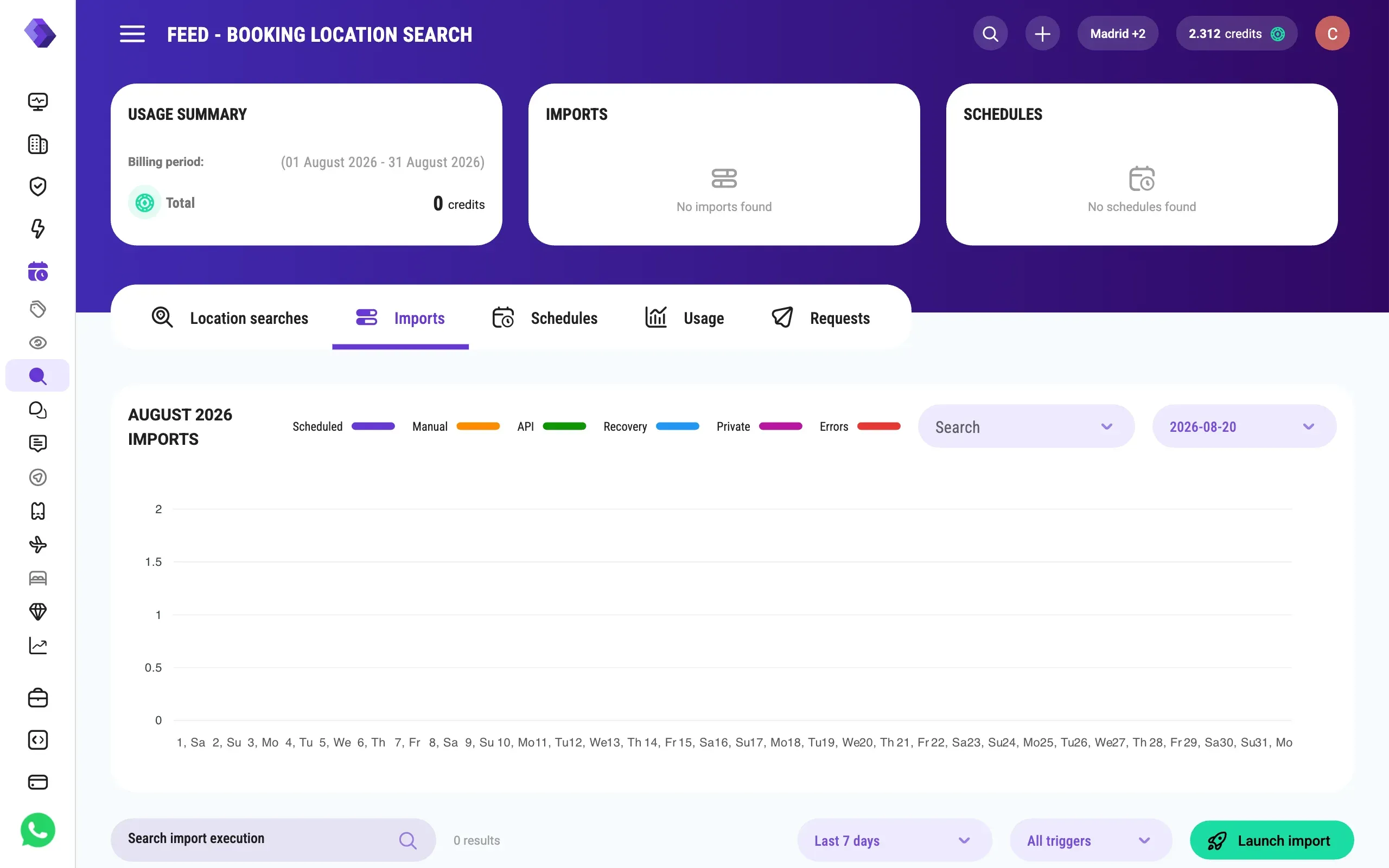 The API page with its cards and tabs